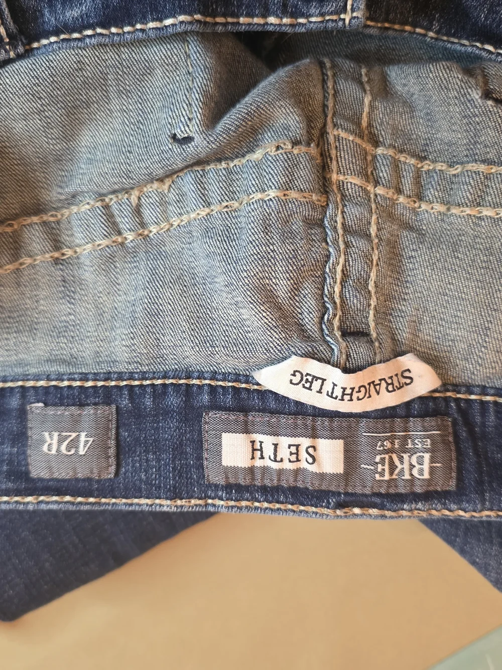 BKE Men's Straight Jeans in Dark Blue Wash Size 42 Regular